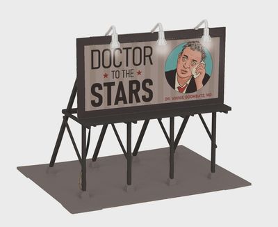30-90702 - Dr. Vinnie Boombatz, MD O Scale RailKing Lighted Billboard