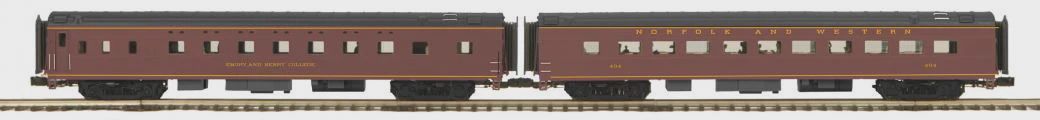 20-64264 - Norfolk &amp; Western 2-Car 70’ Streamlined Slpr/Diner Passenger Set (Smooth Sided)