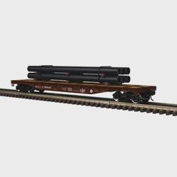 3001881 - TRAINMAN 52'6" FLAT CAR W/ PIPE LOAD B&amp;LE 8000, 8017 (BROWN/WHITE) - 3RL
