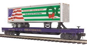 20-95395 - Flat Car w/ 40' Trailer - CSX (Remember, Honor and Teach)
