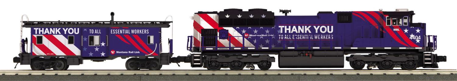30-20823-1 - Montana Rail Link (Essential Workers) SD70ACe Imperial Diesel &amp; Caboose Set With Proto-Sound 3.0