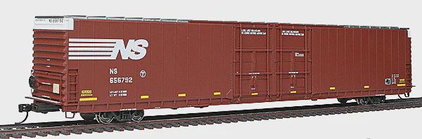 920-102106 - 86' Pullman - Standard Double-Door Hi-Cube Boxcar - Ready to Run -- Norfolk Southern #656792 (Boxcar Red, NS Logo, yellow Conspicuity Marks) 920-102106 - 86' Pullman - Standard Double-Door Hi-Cube Boxcar - Ready to Run -- Norfolk Southern #656792 (Boxcar Red, NS Logo, yellow Conspicuity Marks)