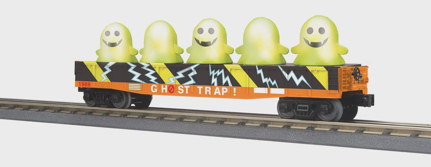 30-72257 - Ghost Trap Gondola Car  O Gauge RailKing  w/Flickering Lighted Ghosts