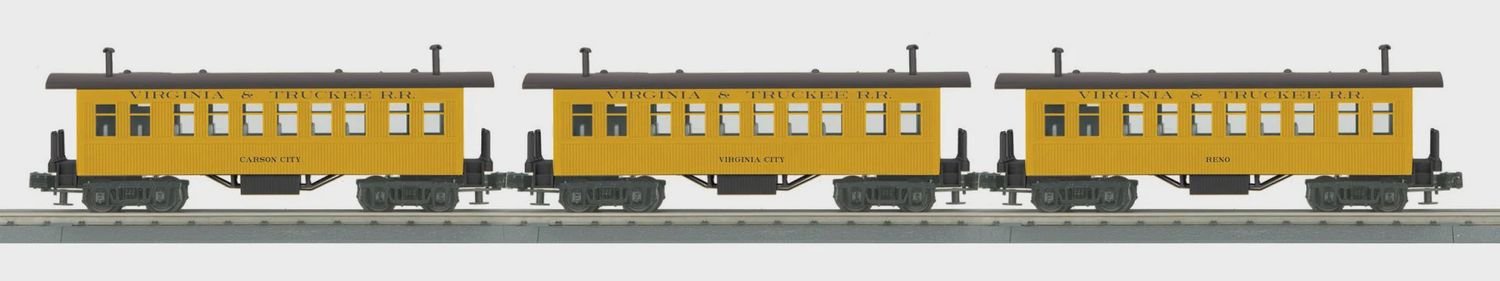 30-6456 - O Gauge RailKing Virginia &amp; Truckee 3-Car Overton Passenger Coach Set