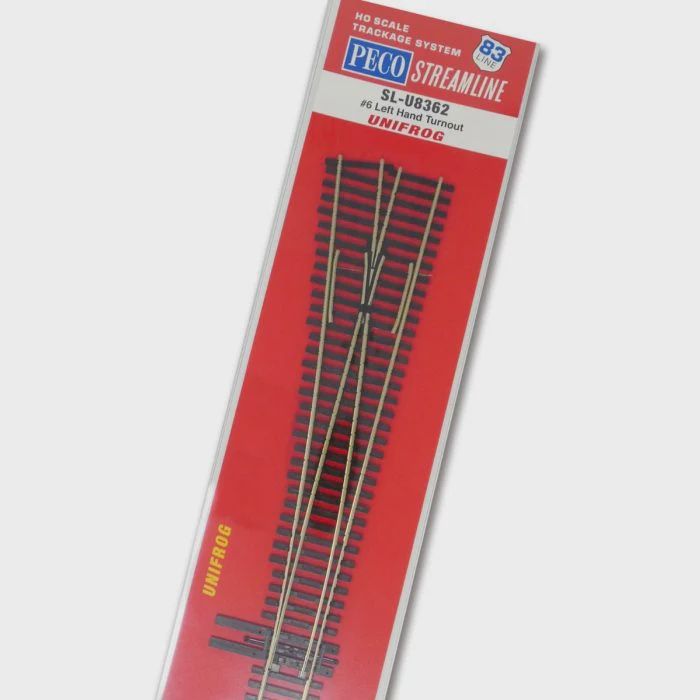 PECO SL-U8362 HO Code 83 Unifrog #6 Left Hand Turnout