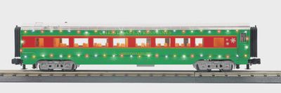 30-68288 - O Gauge RailKing Christmas 60’ Streamlined Coach Car w/LED Lights