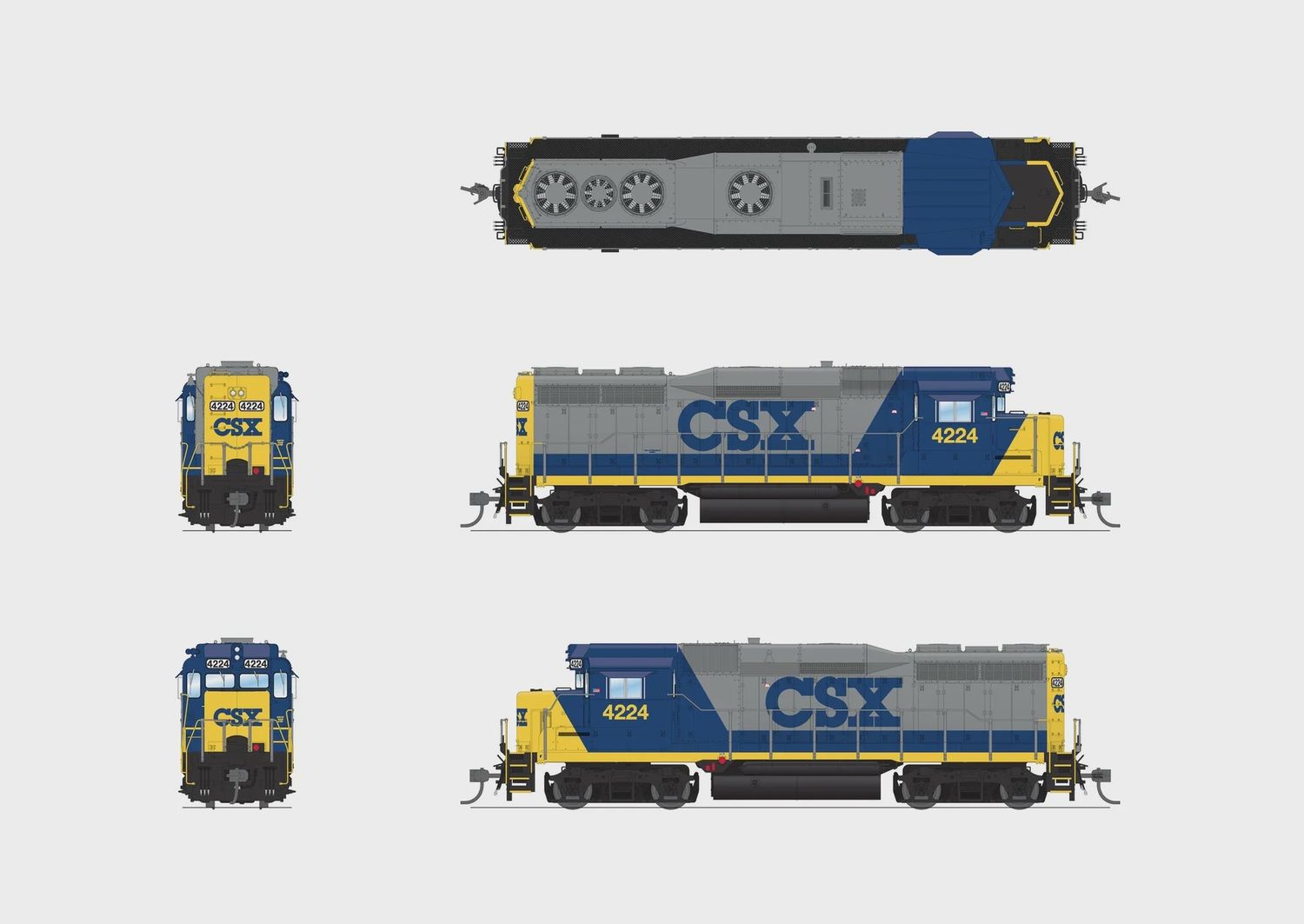 7568 - EMD GP30, CSX 4224, YN2, Paragon4 Sound/DC/DCC, HO (GP30m)