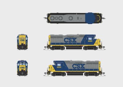 7568 - EMD GP30, CSX 4224, YN2, Paragon4 Sound/DC/DCC, HO (GP30m)