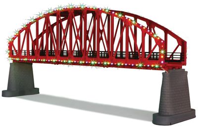 40-1115 - RealTrax O Steel Arch Bridge w/Operating Christmas Lights
