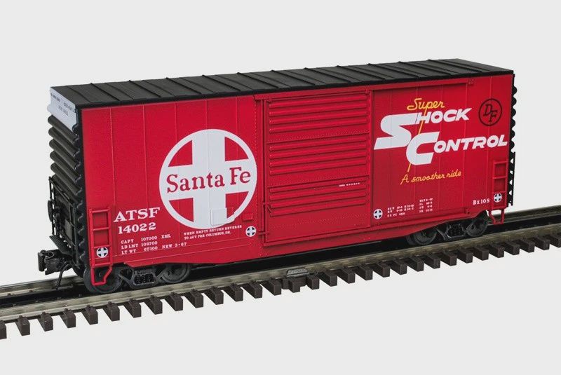 2001133 - 3RL TRAINMAN 40' HY-CUBE BOX CAR SANTA FE 14022, 14038 (RED/BLACK)
