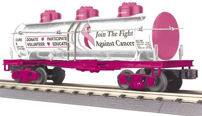 30-73671 - ( Cure 6 ) Cancer Awareness Custom MTH 3-Dome Railking Tank Car