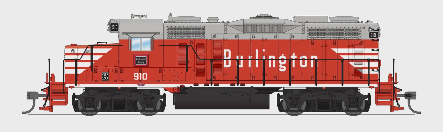 4270 bli - EMD GP20, CB&amp;Q #910, Chinese Red, Paragon4 Sound/DC/DCC