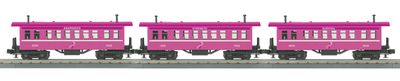 30-6462 - O Gauge RailKing Cancer Awareness 3-Car Overton Passenger Coach Set