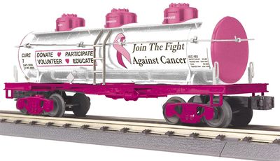30-73672 - ( Cure 7 ) Cancer Awareness Custom MTH 3-Dome Railking Tank Car