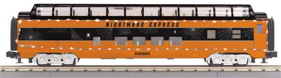 30-68305 - O Gauge RailKing Halloween 60’ Streamlined Full-Length Vista Dome Car w/LED Lights