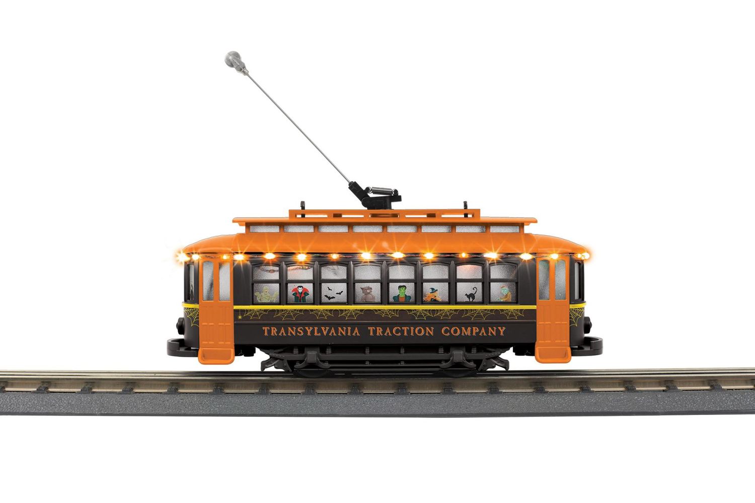 30-5265 - O Gauge RailKing Transylvania Traction Co. Bump-n-Go Trolley With LED Lights