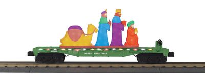 30-76997 - O Gauge RailKing Christmas Flat Car w/Lighted Wise Men Scene