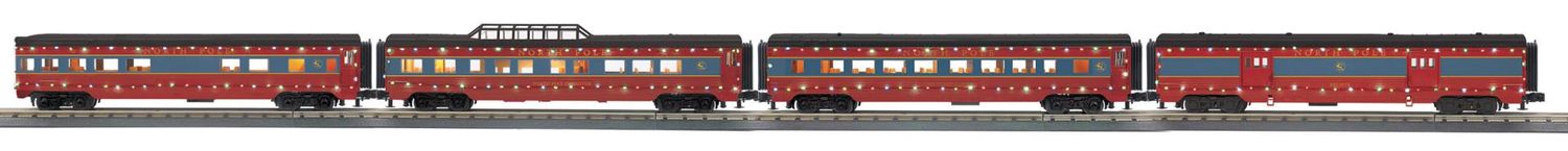 30-68310 - O Gauge RailKing North Pole 4-Car 60’ Streamlined Passenger Set w/LED Lights