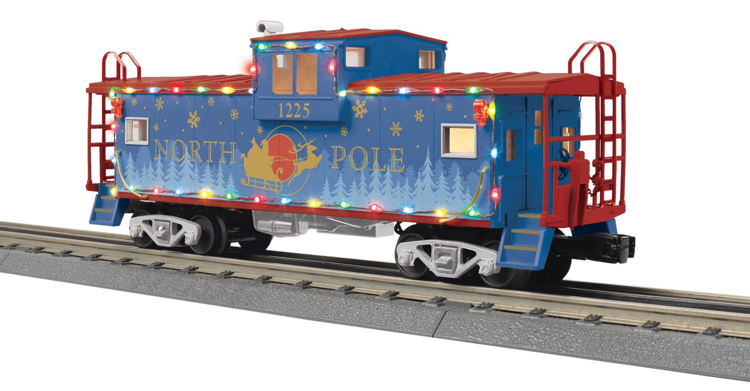 30-77439 - O Gauge Rugged Rails North Pole Extended Vision Caboose with LED Lights