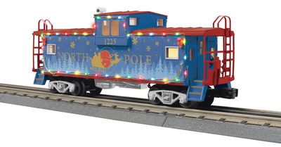 30-77439 - O Gauge Rugged Rails North Pole Extended Vision Caboose with LED Lights