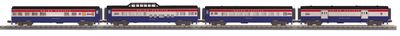 30-38326 - O Gauge RailKing Semiquincentennial 4-Car 60’ Streamlined Passenger Set