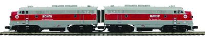 20-20436-1 - Monon O Scale Premier F-3 AA Diesel Set With Proto-Sound 3.0 (Hi-Rail Wheels)