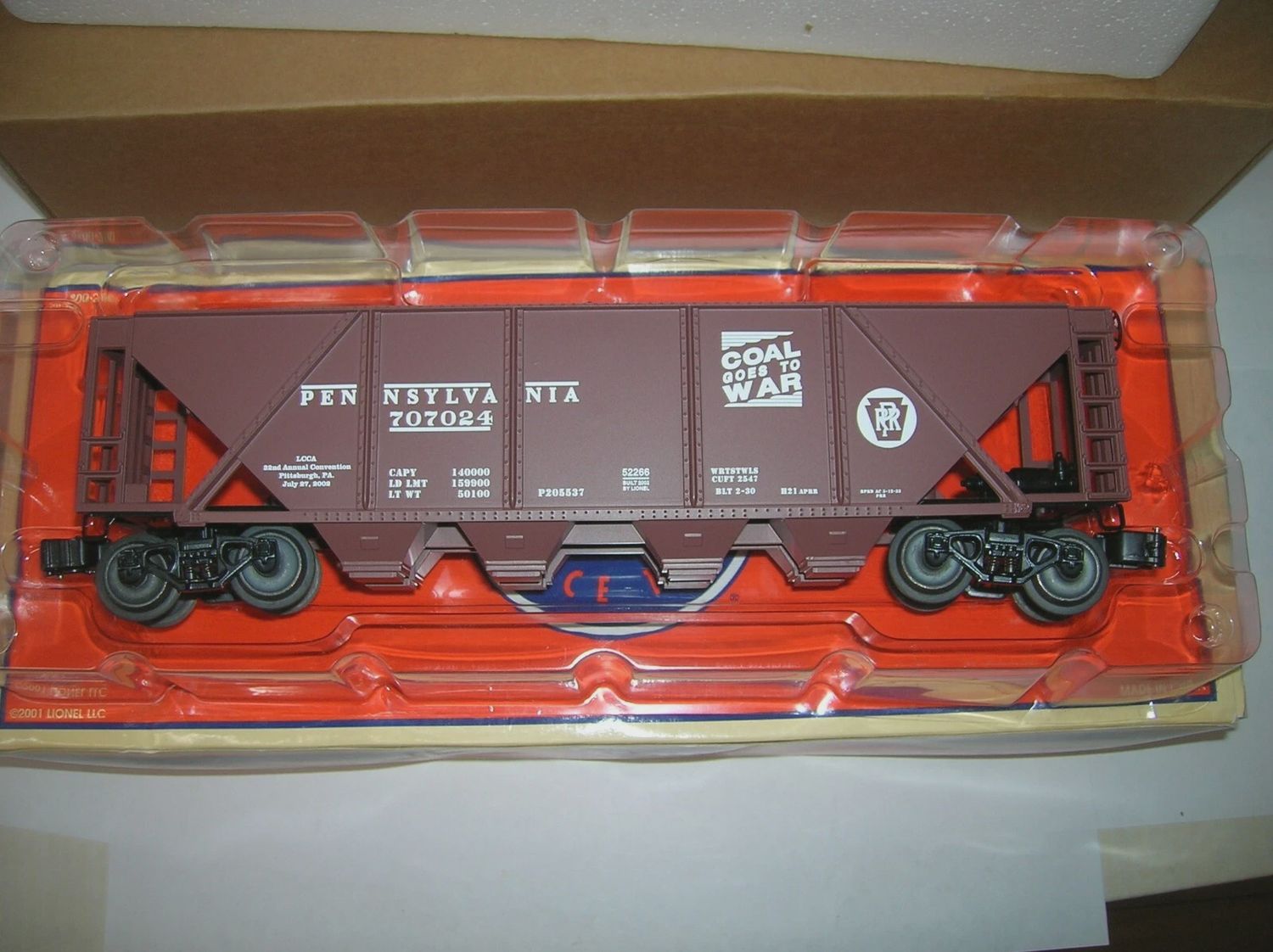 6-52266 - 2002 LCCA CONVENTION PITTSBURGH, PA. PRR 4-BAY HOPPER CAR