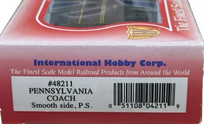 48211 - HO IHC SMOOTHSIDE LIGHTWEIGHT PENNSYLVANIA PRR COACH