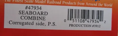 47934 - HO Scale Seaboard 6005 Corrugated Side Combine