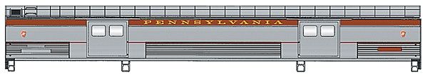 932-6406 - Budd Streamlined 73' Baggage Car Ready to Run -- Pennsylvania