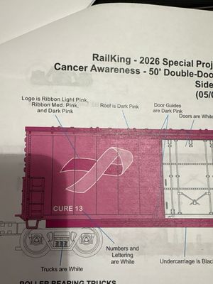 30-70172 - Cancer Awareness - 50' Double-Door Plugged Boxcar with Red LEDs