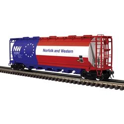 3003237 - O MASTER 6-BAY CYLINDRICAL HOPPER NORFOLK &amp; WESTERN BICENTENNIAL 33267 (RED/BLUE/WHITE) - 3RL