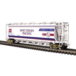 3003238 - O MASTER 6-BAY CYLINDRICAL HOPPER SOUTHERN PACIFIC BICENTENNIAL 491076 (WHITE/RED/BLUE) - 3RL