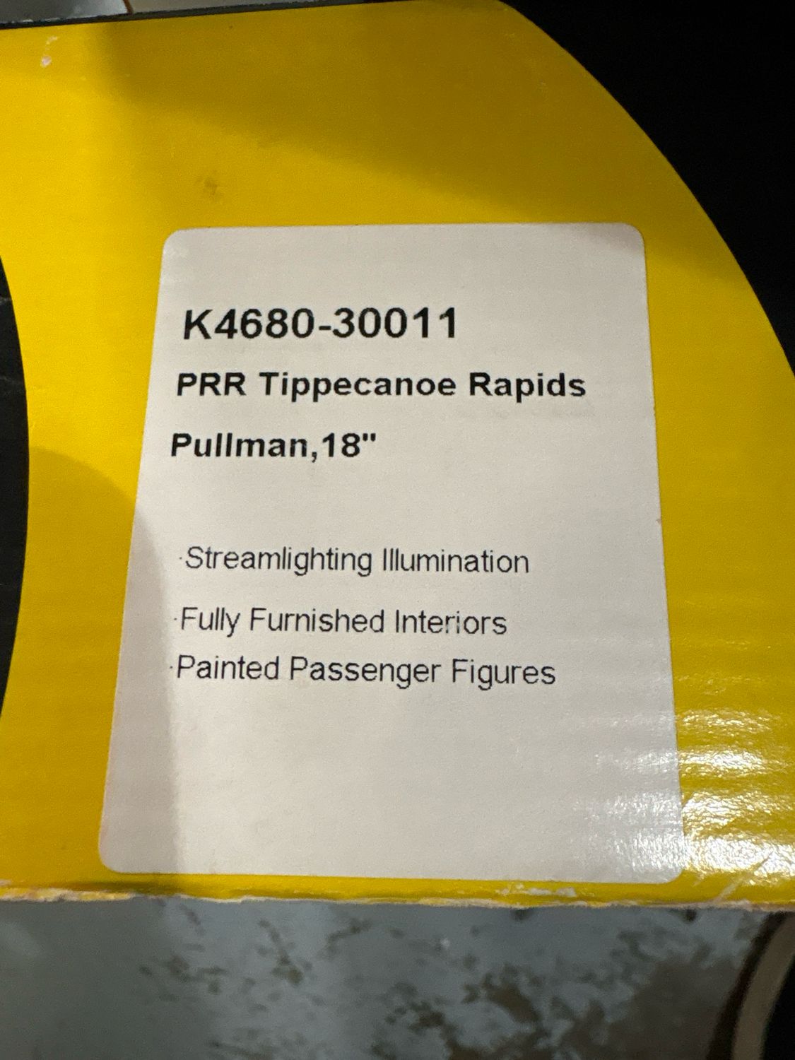 K4680-30011 - USED  PRR Tippecanoe Rapids Pullman - 18 "
