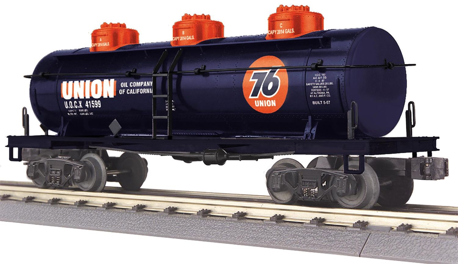 30-73662 - O Gauge RailKing Union 76 3-Dome Tank Car