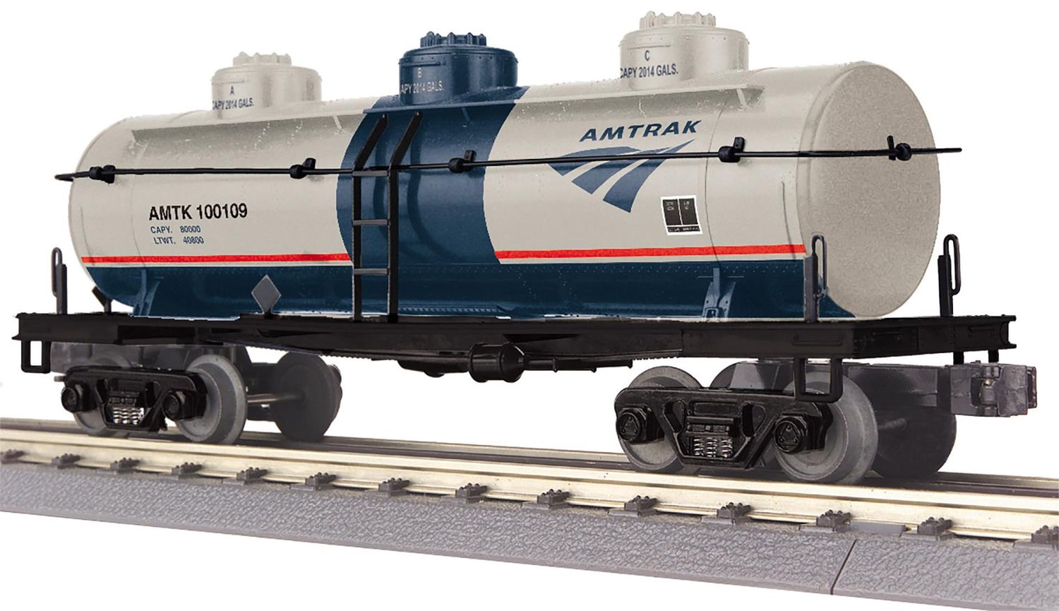 30-73659 - O Gauge RailKing Amtrak 3-Dome Tank Car