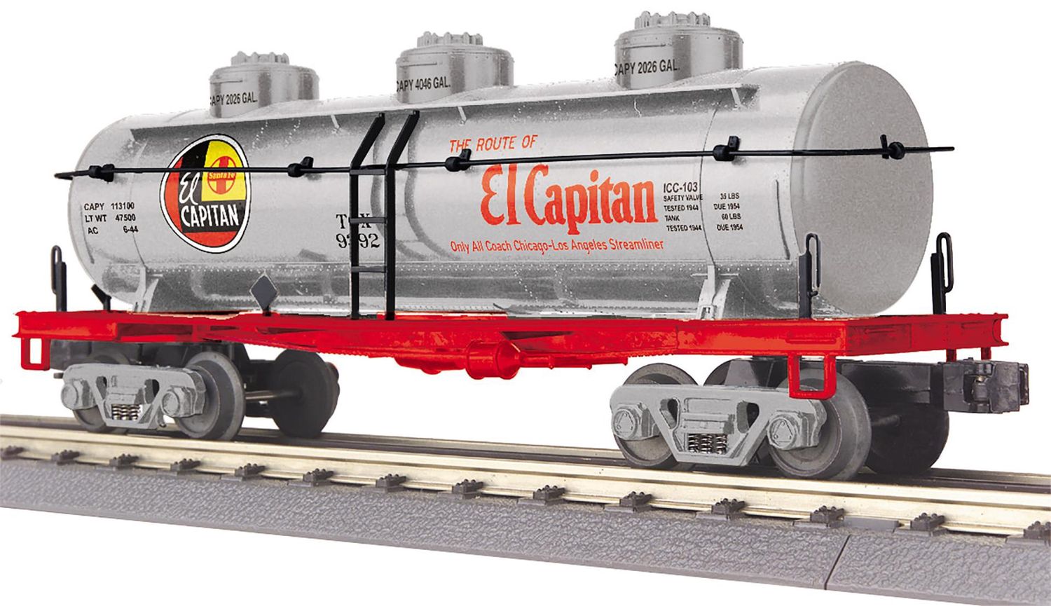 30-73663 - O Gauge RailKing Santa Fe 3-Dome Tank Car