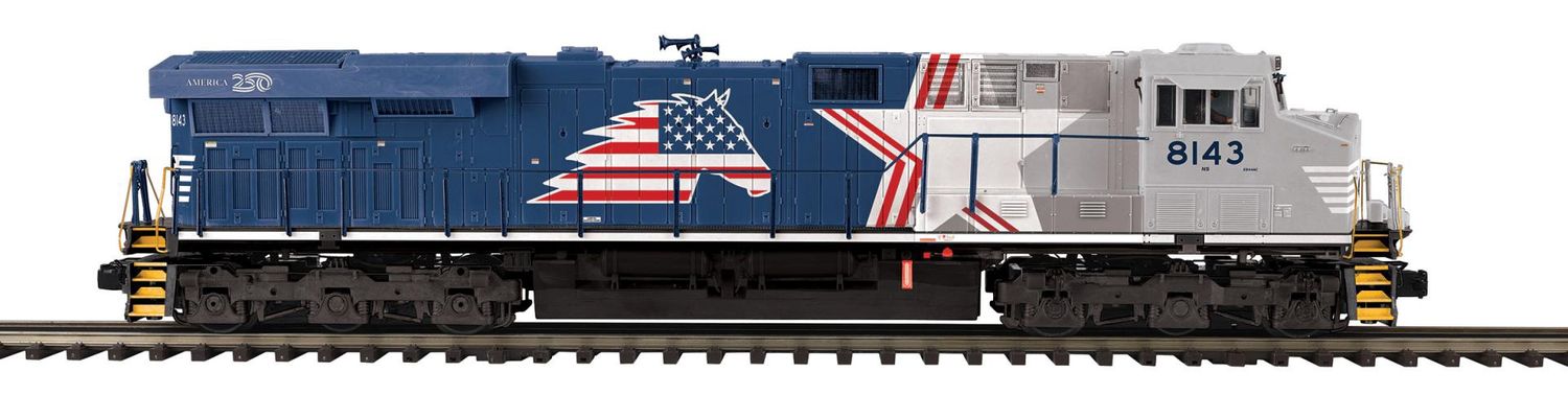 20-22204-1 -   " THE PATRIOT" O Scale Premier Norfolk Southern ES44AC Diesel Engine w/Proto-Sound 3.0 (Hi-Rail Wheels)