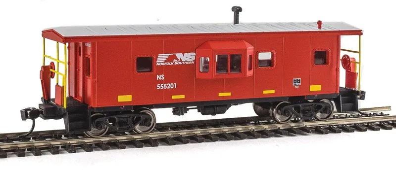 910-8662 - International Bay Window Caboose - Ready to Run -- Norfolk Southern #555201 (red, white)