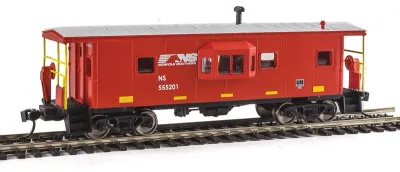 910-8662 - International Bay Window Caboose - Ready to Run -- Norfolk Southern #555201 (red, white)