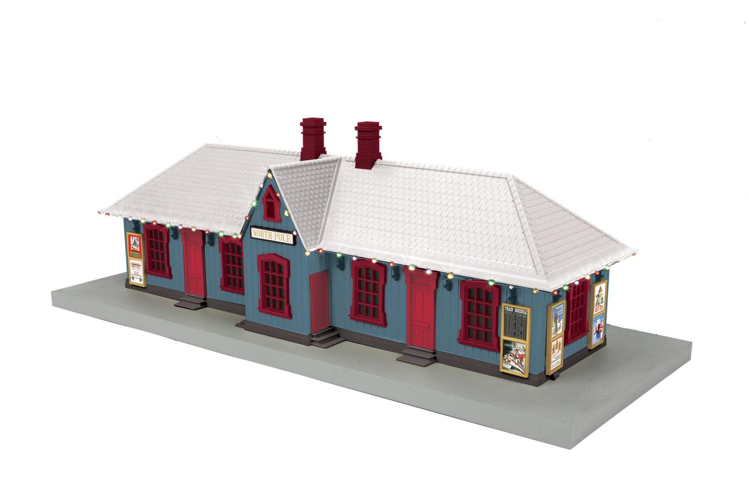 30-90762 - O Scale RailKing North Pole Country Passenger Station w/Operating Christmas Lights