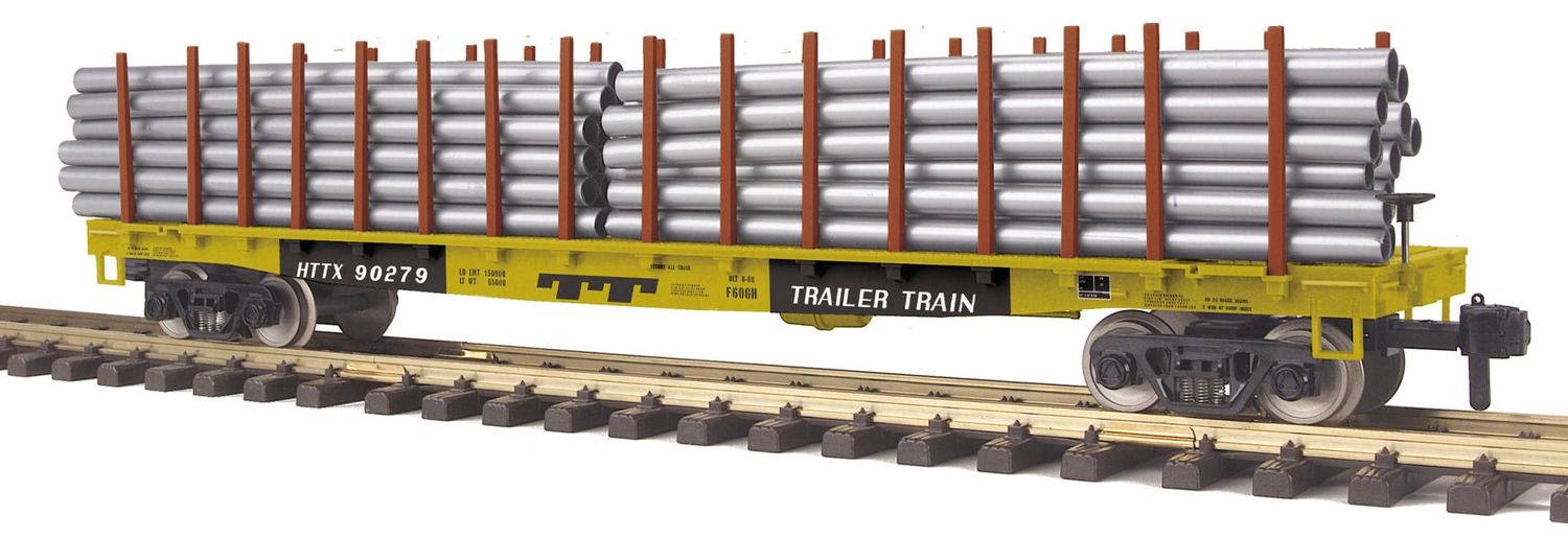 70-76062 - TTX G Gauge RailKing One Gauge Flat Car w/Pipe Load