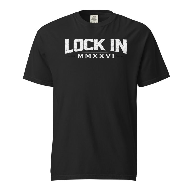 "LOCK IN" Unisex garment-dyed heavyweight t-shirt