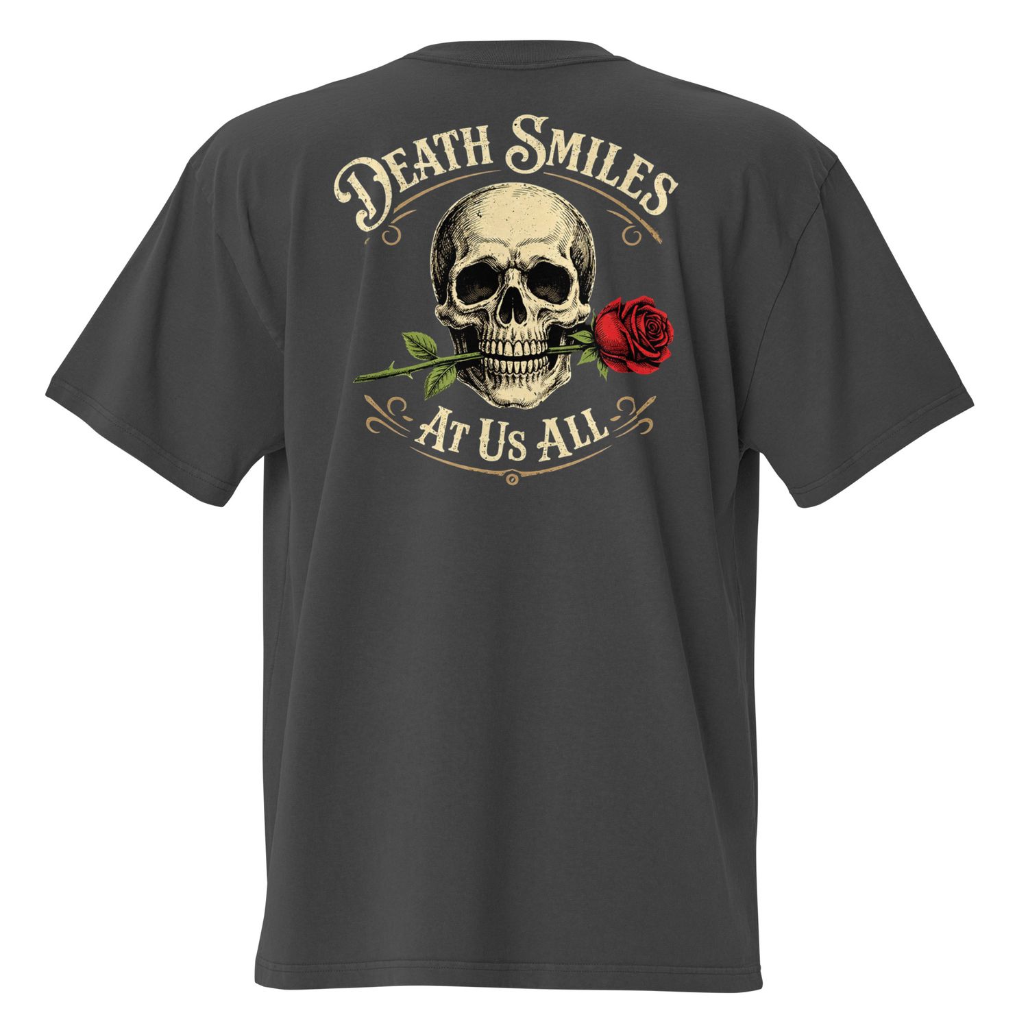 "Death Smiles at us all" Oversized faded t-shirt