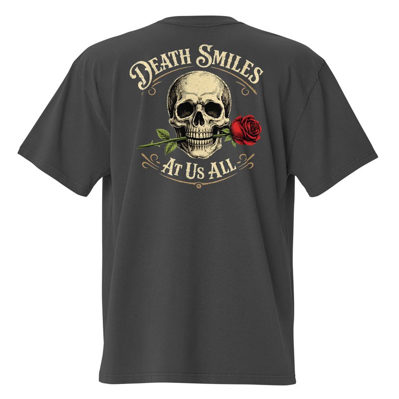 "Death Smiles at us all" Oversized faded t-shirt