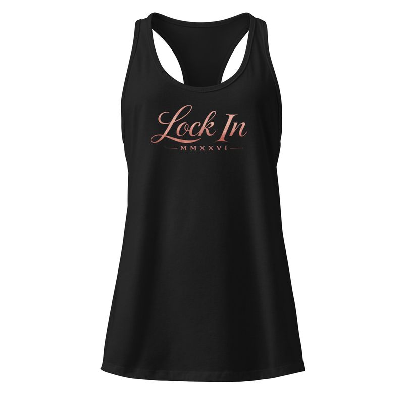 "LOCK IN" Women’s fitted racerback tank top
