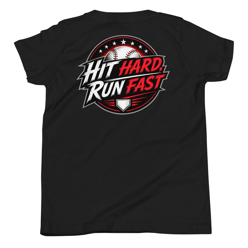 "HIT HARD,RUN FAST" Youth Short Sleeve T-Shirt