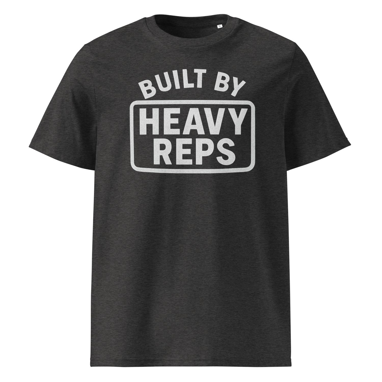 "BUILT BY HEAVY REPS" Unisex organic ribbed neck t-shirt