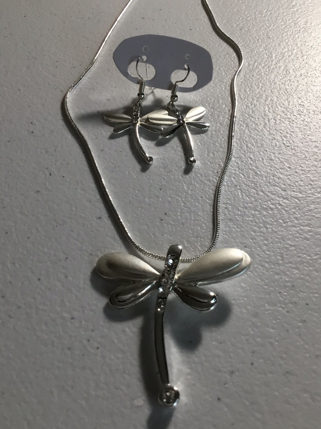 Dragonfly Silver Necklace Set