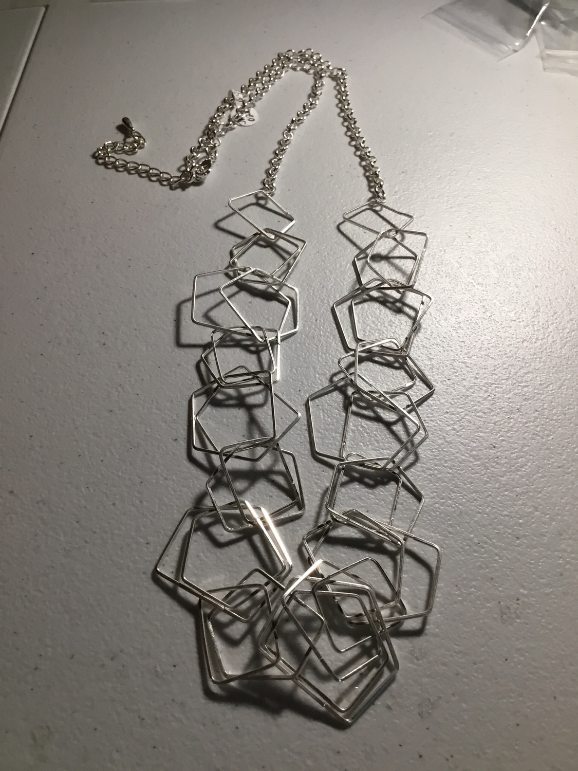 Long Silver with Pentagon Loops
